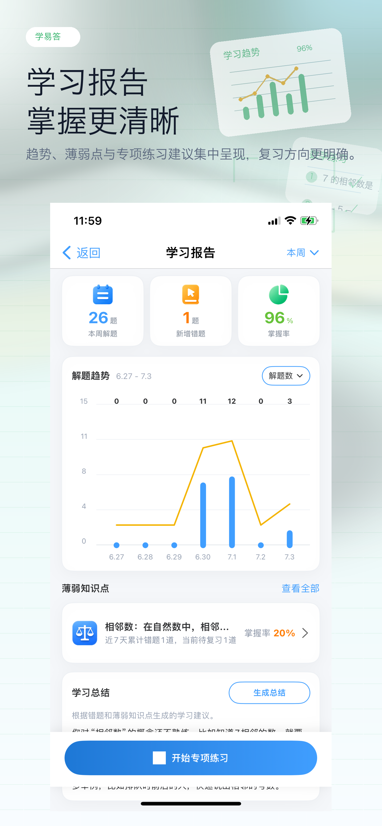 学习报告界面
